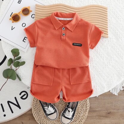 Boys' set 0-5 Years old Children's short sleeved Polo shirt casual shorts Two-piece set comfortable clothes For Boys' Babies - Image 3