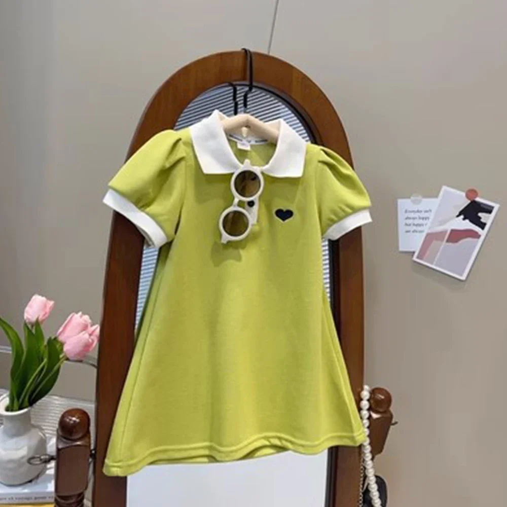 Children's Clothing Sets Korea Short Sleeved Casual Shirt Dress Polo T-shirt+Shorts Sets Sisters Girls Summer Kids Clothes Girls