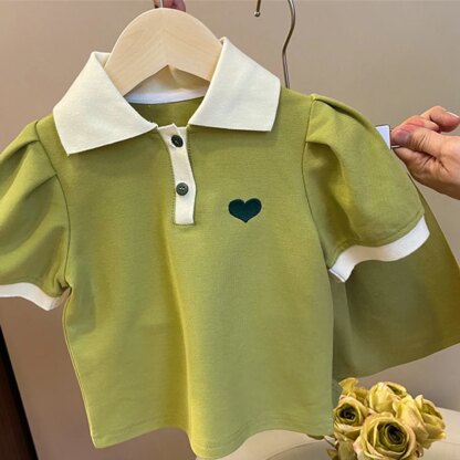 Children's Clothing Sets Korea Short Sleeved Casual Shirt Dress Polo T-shirt+Shorts Sets Sisters Girls Summer Kids Clothes Girls - Image 4