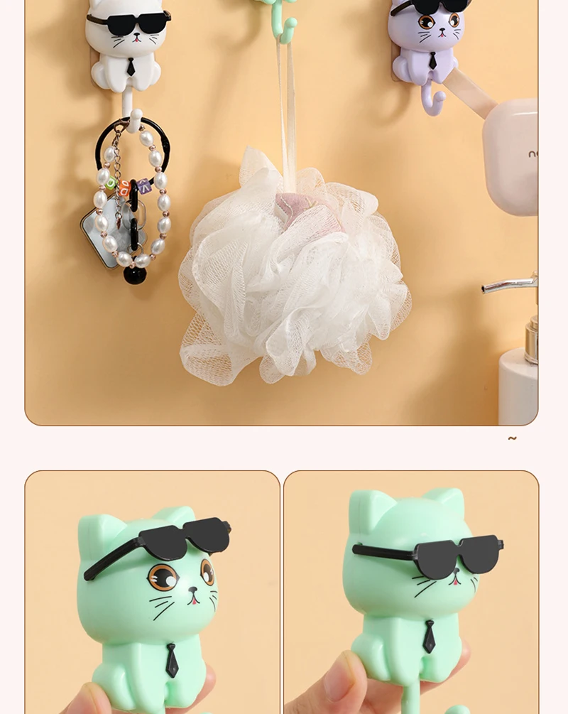 4pcs Kitten Hooks Cartoon Cats Wall Hook Wall Hanging Hanger Rack Key Holder Home Storage Utility Wall Decoration for Clothe Hat 4pcs Kitten Hooks Cartoon Cats Wall Hook Wall Hanging Hanger Rack Key Holder Home Storage Utility Wall Decoration for Clothe Hat