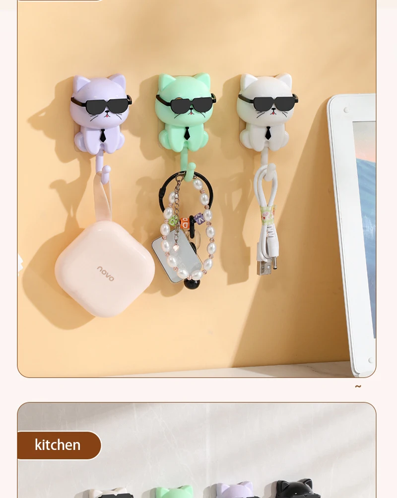 4pcs Kitten Hooks Cartoon Cats Wall Hook Wall Hanging Hanger Rack Key Holder Home Storage Utility Wall Decoration for Clothe Hat 4pcs Kitten Hooks Cartoon Cats Wall Hook Wall Hanging Hanger Rack Key Holder Home Storage Utility Wall Decoration for Clothe Hat