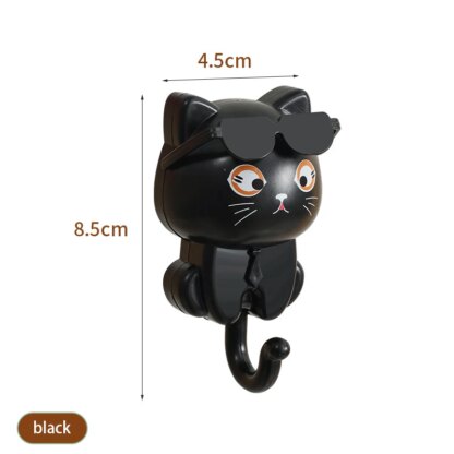 4pcs Kitten Hooks Cartoon Cats Wall Hook Wall Hanging Hanger Rack Key Holder Home Storage Utility Wall Decoration for Clothe Hat - Image 6