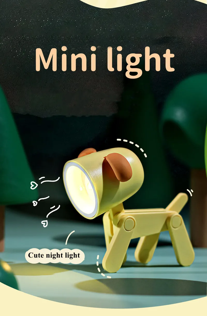 LED Mini Night Light Cute Dog Deer Foldable Desk Lamps Desktop Ornament Book Light Kids Room Bedside Bedroom Decor Holiday Gifts LED Mini Night Light Cute Dog Deer Foldable Desk Lamps Desktop Ornament Book Light Kids Room Bedside Bedroom Decor Holiday Gifts