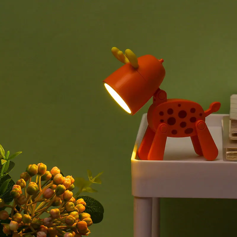 LED Mini Night Light Cute Dog Deer Foldable Desk Lamps Desktop Ornament Book Light Kids Room Bedside Bedroom Decor Holiday Gifts LED Mini Night Light Cute Dog Deer Foldable Desk Lamps Desktop Ornament Book Light Kids Room Bedside Bedroom Decor Holiday Gifts