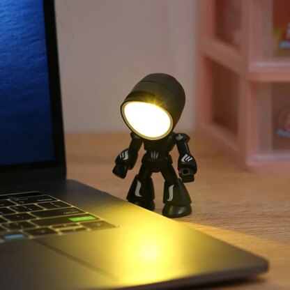 ⁦1pc Mini Cute Cartoon Pet Table Lamp Folding Dimmiable Adjustable Angle AAA Battery Powered LED Night Light Eye Protection Lamp⁩ - الصورة ⁦6⁩