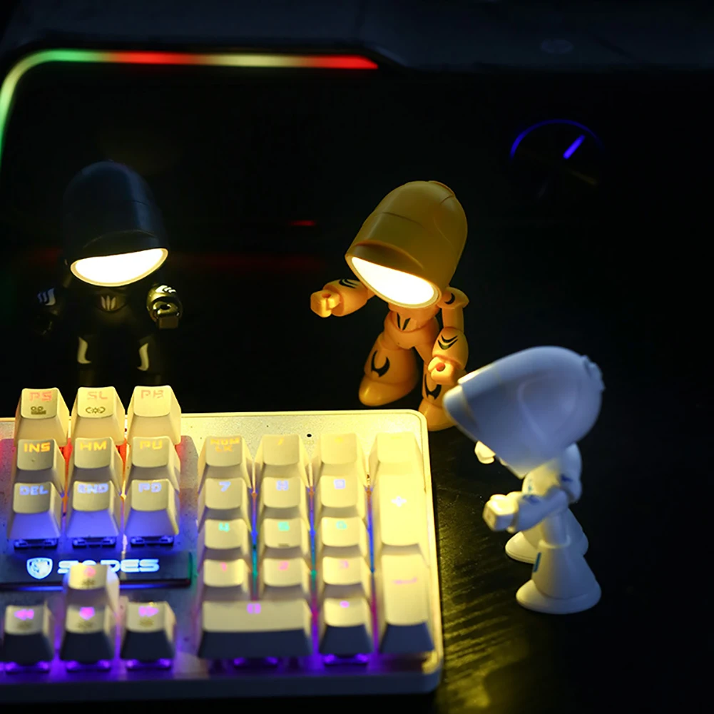 Mini Night Light LED Cartoon Cute Hero Police Desk Lamp Desktop Ornament Bedside Bedroom Table Lights Children Boy Holiday Gifts