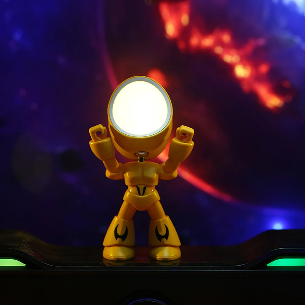 Mini Night Light LED Cartoon Cute Hero Police Desk Lamp Desktop Ornament Bedside Bedroom Table Lights Children Boy Holiday Gifts