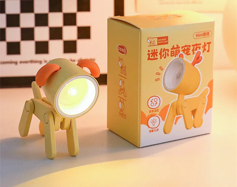 Mini LED Night Light Cute Cartoon Desk Lamp Puppy Deer Desktop Ornament Bedroom Table Lights Children Holiday Gifts Mini LED Night Light Cute Cartoon Desk Lamp Puppy Deer Desktop Ornament Bedroom Table Lights Children Holiday Gifts