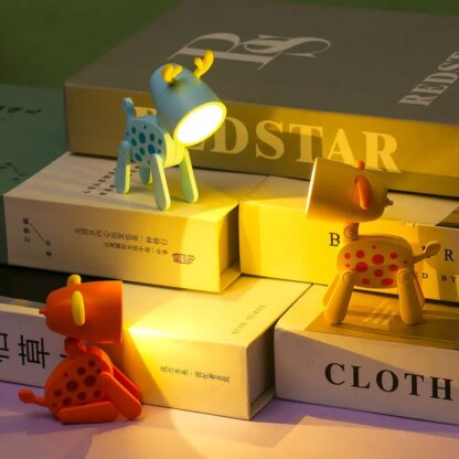 ⁦Mini LED Night Light Cute Cartoon Desk Lamp Puppy Deer Desktop Ornament Bedroom Table Lights Children Holiday Gifts⁩ - الصورة ⁦2⁩