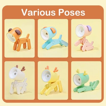⁦Mini LED Night Light Cute Cartoon Desk Lamp Puppy Deer Desktop Ornament Bedroom Table Lights Children Holiday Gifts⁩ - الصورة ⁦6⁩
