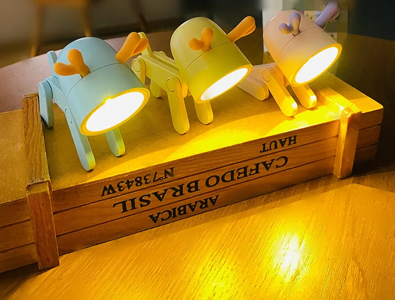 Mini LED Night Light Cute Cartoon Desk Lamp Puppy Deer Desktop Ornament Bedroom Table Lights Children Holiday Gifts Mini LED Night Light Cute Cartoon Desk Lamp Puppy Deer Desktop Ornament Bedroom Table Lights Children Holiday Gifts