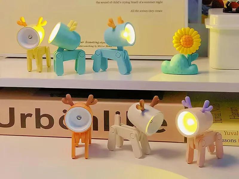 Mini LED Night Light Cute Cartoon Desk Lamp Puppy Deer Desktop Ornament Bedroom Table Lights Children Holiday Gifts Mini LED Night Light Cute Cartoon Desk Lamp Puppy Deer Desktop Ornament Bedroom Table Lights Children Holiday Gifts