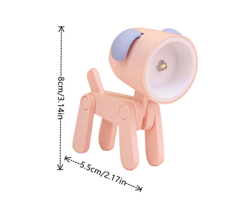 Mini Led Night Lights Folding Desk Lamp Cartoon Cute Pet Dog Deer Shape Nightlights Adjustable Kids Bedroom Bedside Decor Gift