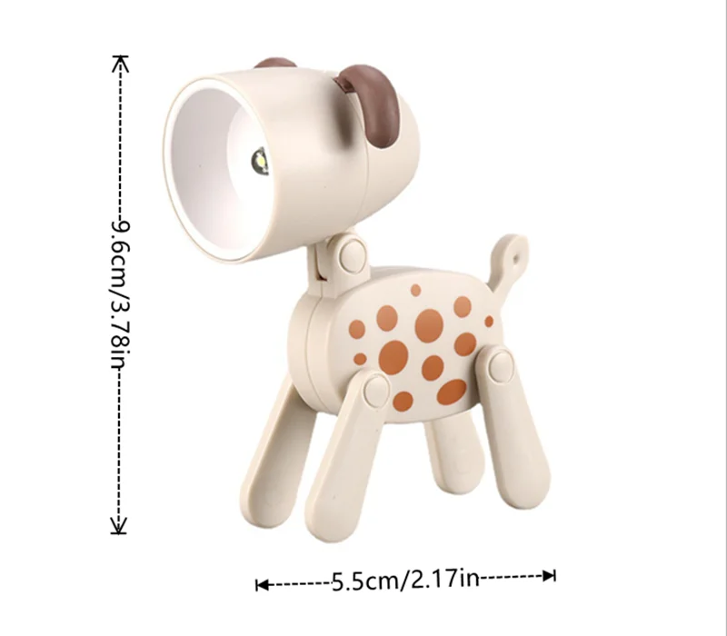 Mini Led Night Lights Folding Desk Lamp Cartoon Cute Pet Dog Deer Shape Nightlights Adjustable Kids Bedroom Bedside Decor Gift
