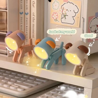 LED Night Light Mini Folding Desk Lamp Cute Pet Lights Dog Puppy Portable Night Light Student Living Room Decor Gift - Image 2