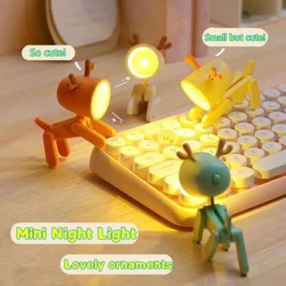 LED Night Light Mini Folding Desk Lamp Cute Pet Lights Dog Puppy Portable Night Light Student Living Room Decor Gift - Image 3