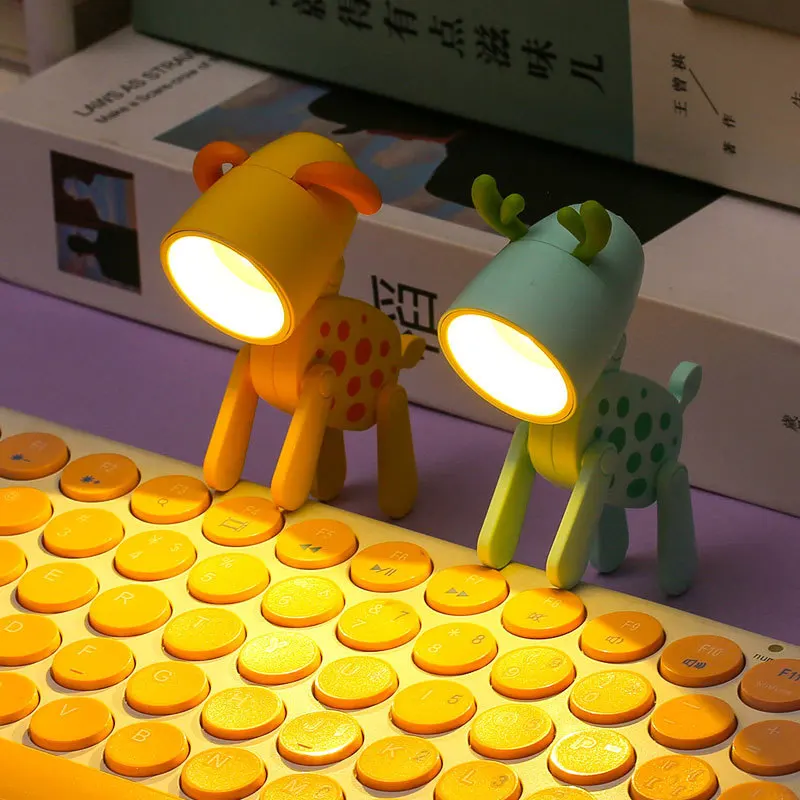 LED Mini Night Light Cute Dog Deer Foldable Desk Lamps Desktop Ornament Book Light Kids Room Bedside Bedroom Decor Holiday Gifts LED Mini Night Light Cute Dog Deer Foldable Desk Lamps Desktop Ornament Book Light Kids Room Bedside Bedroom Decor Holiday Gifts