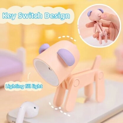 ⁦LED Mini Night Light Cute Dog Deer Foldable Desk Lamps Desktop Ornament Book Light Kids Room Bedside Bedroom Decor Holiday Gifts⁩ - الصورة ⁦4⁩