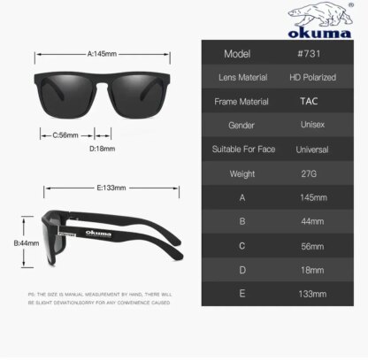 Okuma polarized sunglasses UV400 for men and women outdoor hunting, fishing, driving bicycles, sunglasses optional box - Image 6