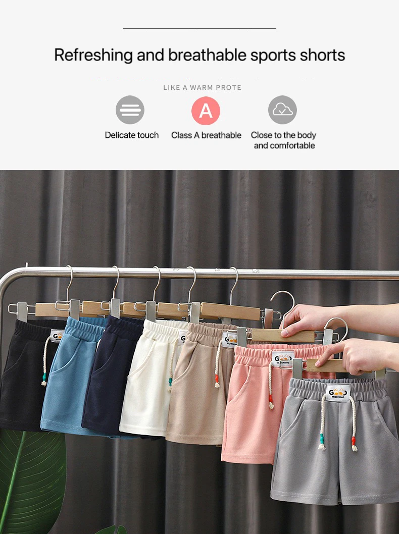 1pcs Summer Kids Shorts Boys Girls Solid Color Short Baby Solid Color Casual Pant Children Short Pant  Sport Clothing Outwear
