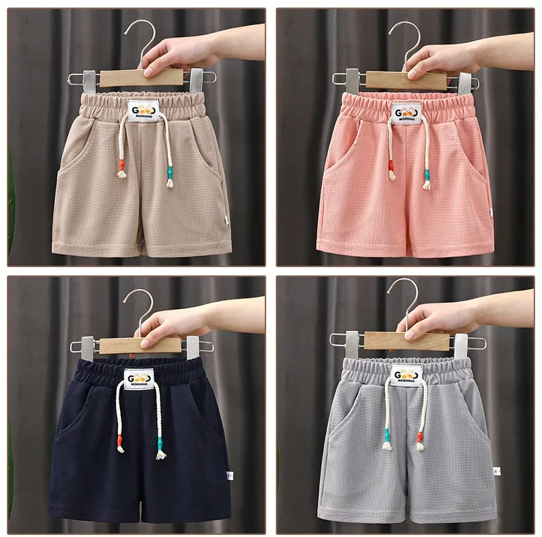 1pcs Summer Kids Shorts Boys Girls Solid Color Short Baby Solid Color Casual Pant Children Short Pant  Sport Clothing Outwear