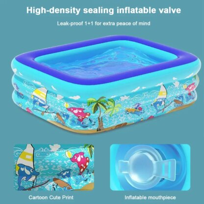 110-180CM Inflatable Swimming Pool Indoor Outdoor PVC Swimming Pool Cartoon Thickening Swimming Pool for Toddler Kids Pool - Image 4