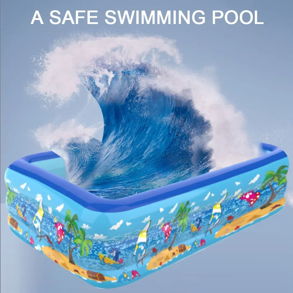 110-180CM Inflatable Swimming Pool Indoor Outdoor PVC Swimming Pool Cartoon Thickening Swimming Pool for Toddler Kids Pool