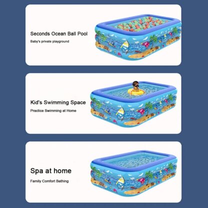 110-180CM Inflatable Swimming Pool Indoor Outdoor PVC Swimming Pool Cartoon Thickening Swimming Pool for Toddler Kids Pool - Image 5