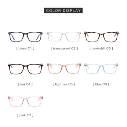 ⁦Trending Blue Light Blocking Men's Glasses Gaming TR90 Matte Black Anti Ray Eyeglasses Women Transparent Fashion Eyewear⁩ - الصورة ⁦4⁩