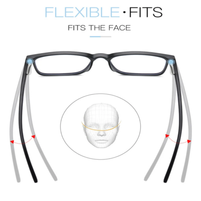 ⁦Trending Blue Light Blocking Men's Glasses Gaming TR90 Matte Black Anti Ray Eyeglasses Women Transparent Fashion Eyewear⁩ - الصورة ⁦5⁩