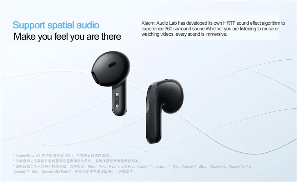 Xiaomi Redmi Buds 6s Earphone TWS Bluetooth Headphone 33 Hours Battery Life ctive Noise Cancellation Headset Earbuds