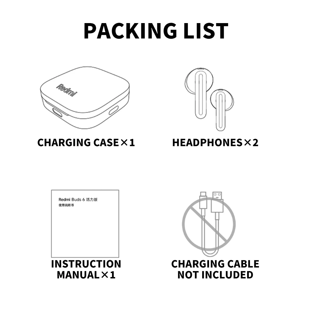New Xiaomi Redmi Buds 6 Vitality Edition Bluetooth 5.4 Noise Reduction Earphone 30H Battery Life 5 Tuning Modes Wireless Headset