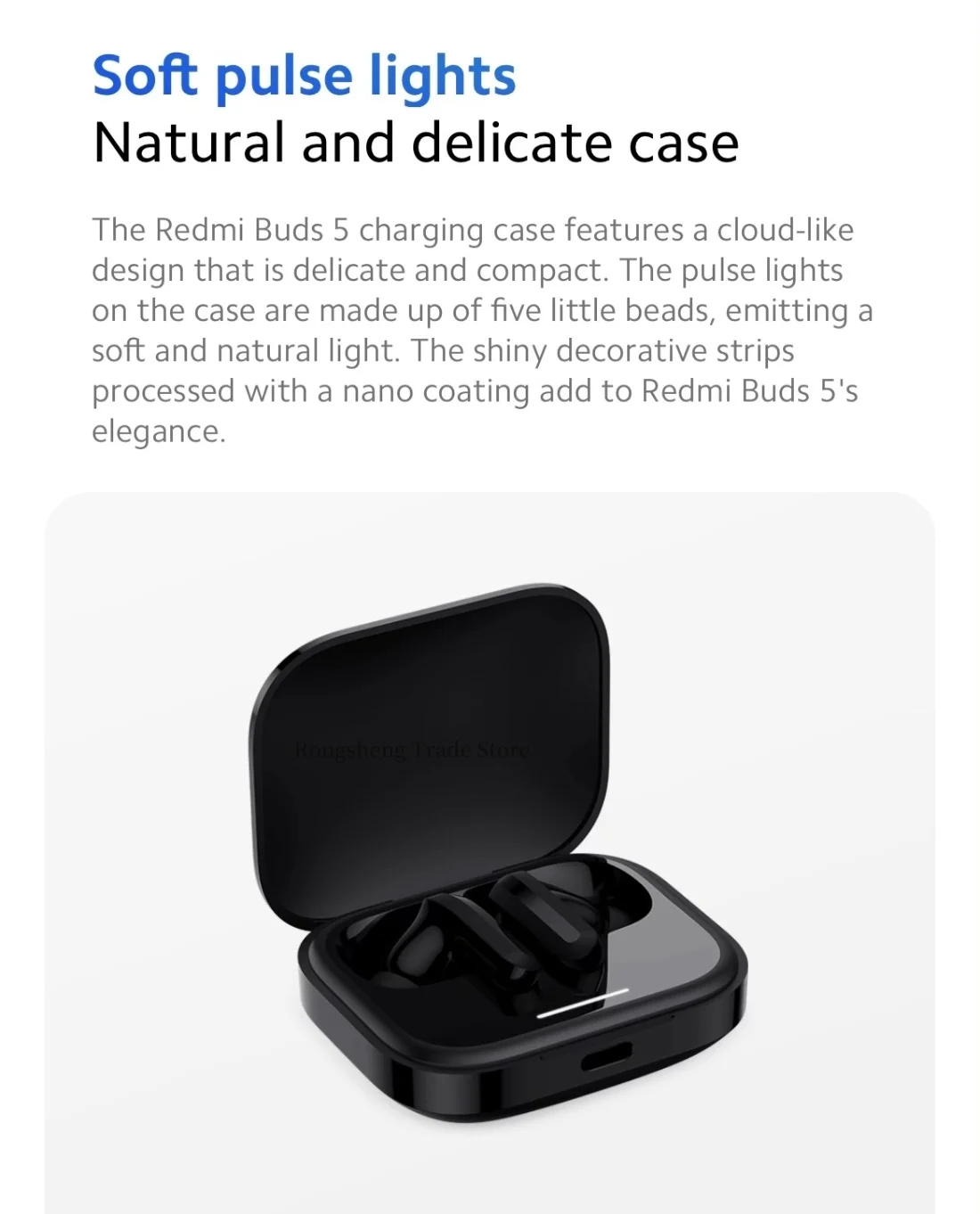 Xiaomi Redmi Buds 5 Earphone 46dB Active Noise Cancellation Bluetooth 5.3 TWS ANC Headset 40h Long Battery Life Touch Control