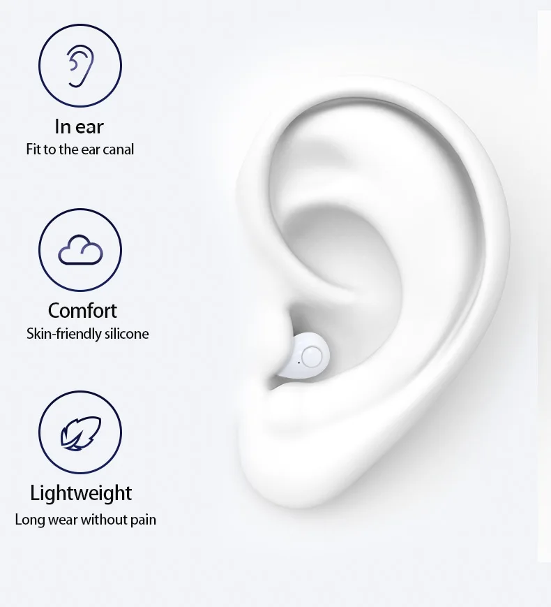 SK32 Mini Sleeping 5.4 Bluetooth Earphone Wireless Headphones Sport Running Invisible Earbuds HIFI Bass For Xiaomi Redmi Headset
