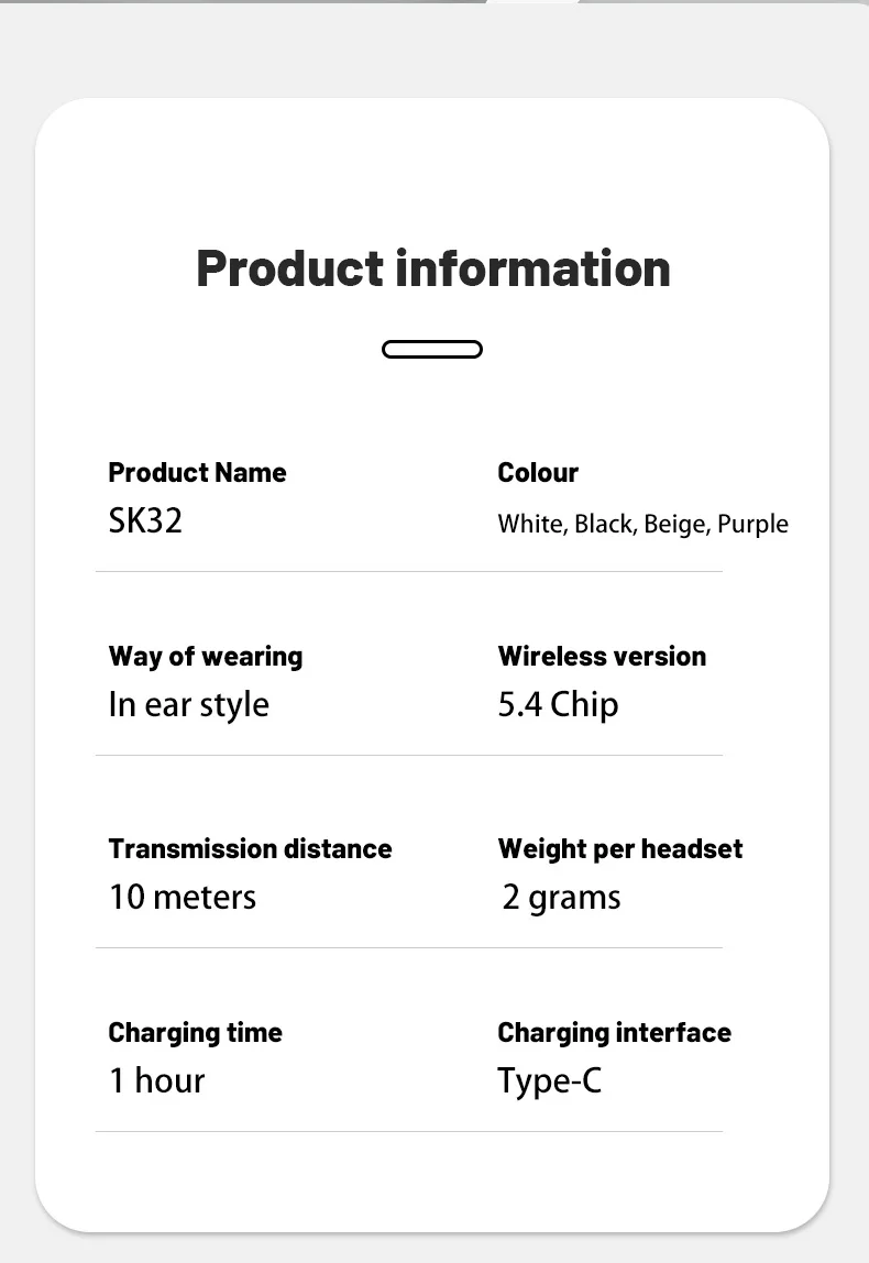 SK32 Mini Sleeping 5.4 Bluetooth Earphone Wireless Headphones Sport Running Invisible Earbuds HIFI Bass For Xiaomi Redmi Headset