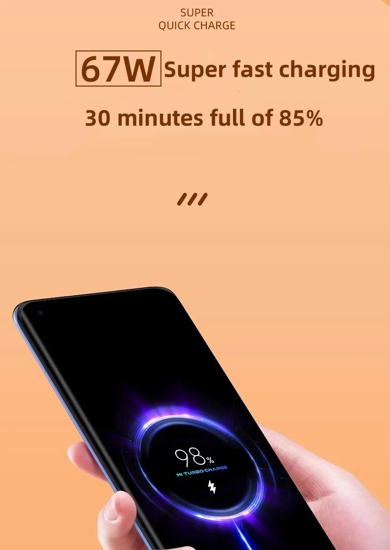 67W USB Fast Charger for Xiaomi 14 13 12 11 10 Ultra Redmi Note 12T 13 Pro Turbo Quick Charge Type C USB Charging Cable