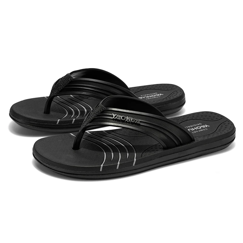 YRZL Summer Flip Flops Men Non Slip Beach Sandals Lightweight Slides Shoes Comfortable Outdoor Pool Slippers Mens Sport Sandals
