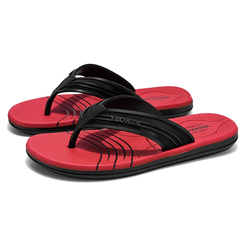 YRZL Summer Flip Flops Men Non Slip Beach Sandals Lightweight Slides Shoes Comfortable Outdoor Pool Slippers Mens Sport Sandals