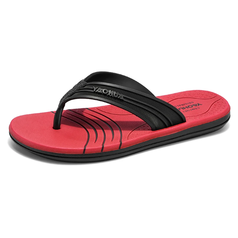 YRZL Summer Flip Flops Men Non Slip Beach Sandals Lightweight Slides Shoes Comfortable Outdoor Pool Slippers Mens Sport Sandals