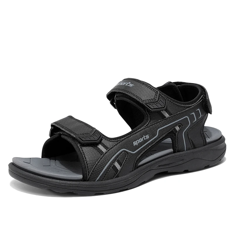 Summer Outdoor Men's Sandals Casual Anti-Slip Thick Bottom Soft Hiking Beach Flat Shoes TPR Outsole for Men Sport Running Sandal