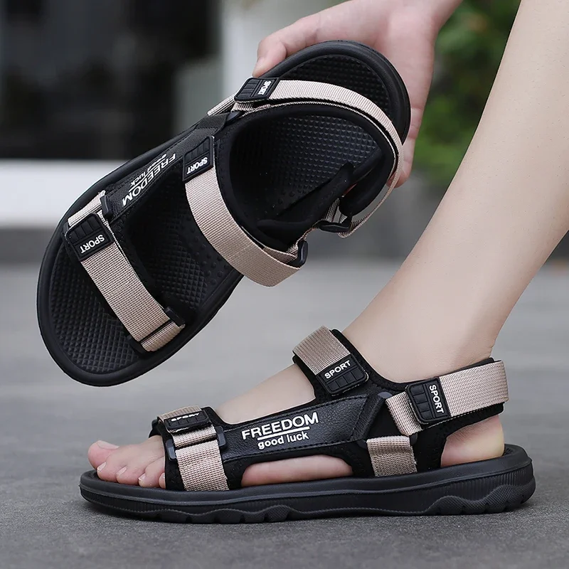 Summer Men Sandals New Breathable Casual Shoes Outdoor Concise Lightweight Beach Shoes Soft Sport Slippers Male Plus Size 38-47