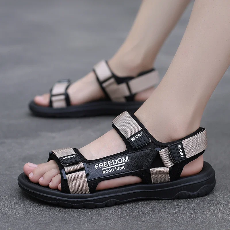 Summer Men Sandals New Breathable Casual Shoes Outdoor Concise Lightweight Beach Shoes Soft Sport Slippers Male Plus Size 38-47