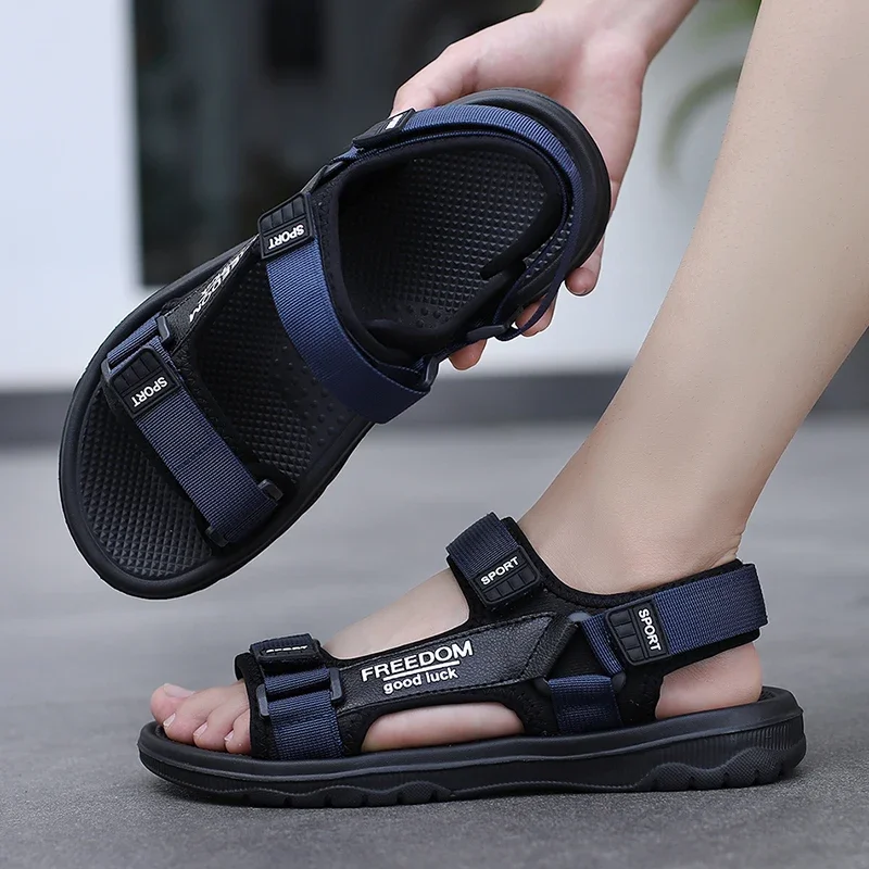 Summer Men Sandals New Breathable Casual Shoes Outdoor Concise Lightweight Beach Shoes Soft Sport Slippers Male Plus Size 38-47