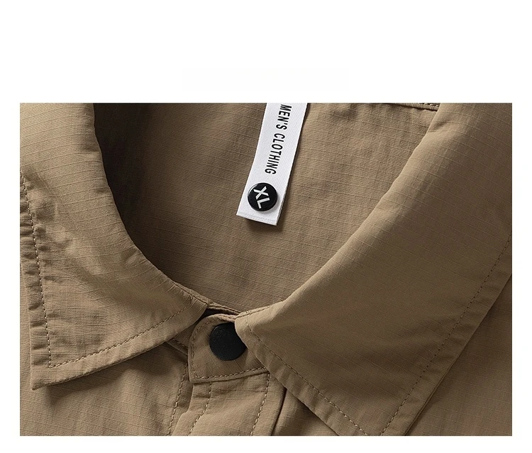 Japanese Vintage Men Summer Cargo Shirt Quick Dry Lightweight Loose Fit Button Down Casual Oversized Short Sleeve Thin Coat Japanese Vintage Men Summer Cargo Shirt Quick Dry Lightweight Loose Fit Button Down Casual Oversized Short Sleeve Thin Coat