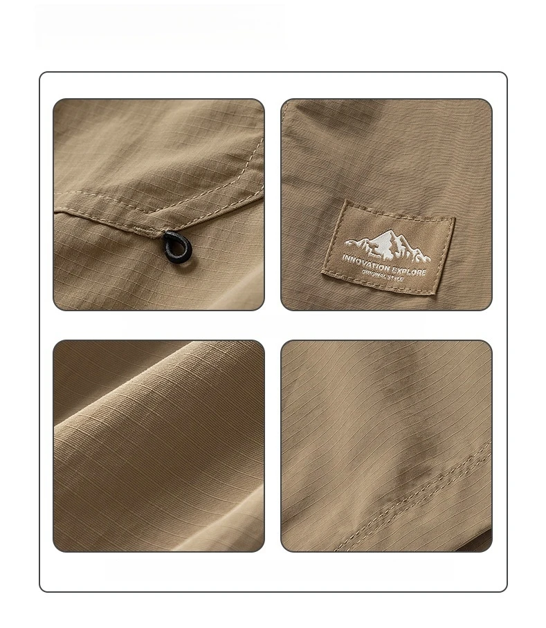 Japanese Vintage Men Summer Cargo Shirt Quick Dry Lightweight Loose Fit Button Down Casual Oversized Short Sleeve Thin Coat Japanese Vintage Men Summer Cargo Shirt Quick Dry Lightweight Loose Fit Button Down Casual Oversized Short Sleeve Thin Coat