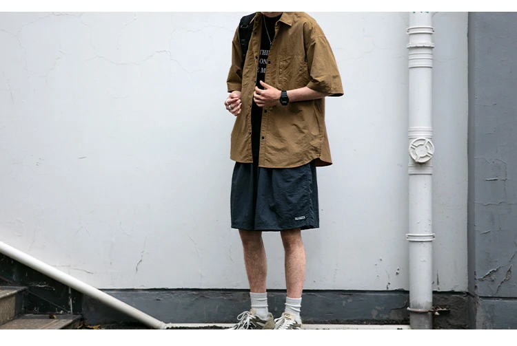 Japanese Vintage Men Summer Cargo Shirt Quick Dry Lightweight Loose Fit Button Down Casual Oversized Short Sleeve Thin Coat Japanese Vintage Men Summer Cargo Shirt Quick Dry Lightweight Loose Fit Button Down Casual Oversized Short Sleeve Thin Coat