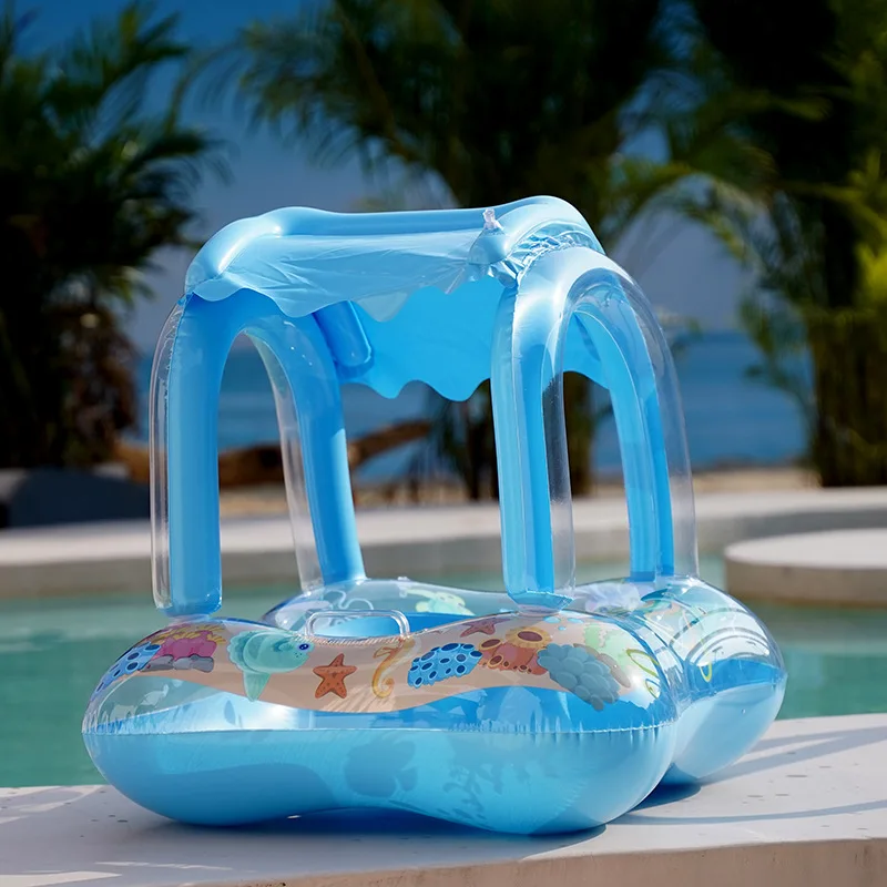 Big Inflatable Baby Swimming Rings Seat Floating Sun Shade Toddler Swim Circle Fun Pool Bathtub Beach Party Summer Water Toys