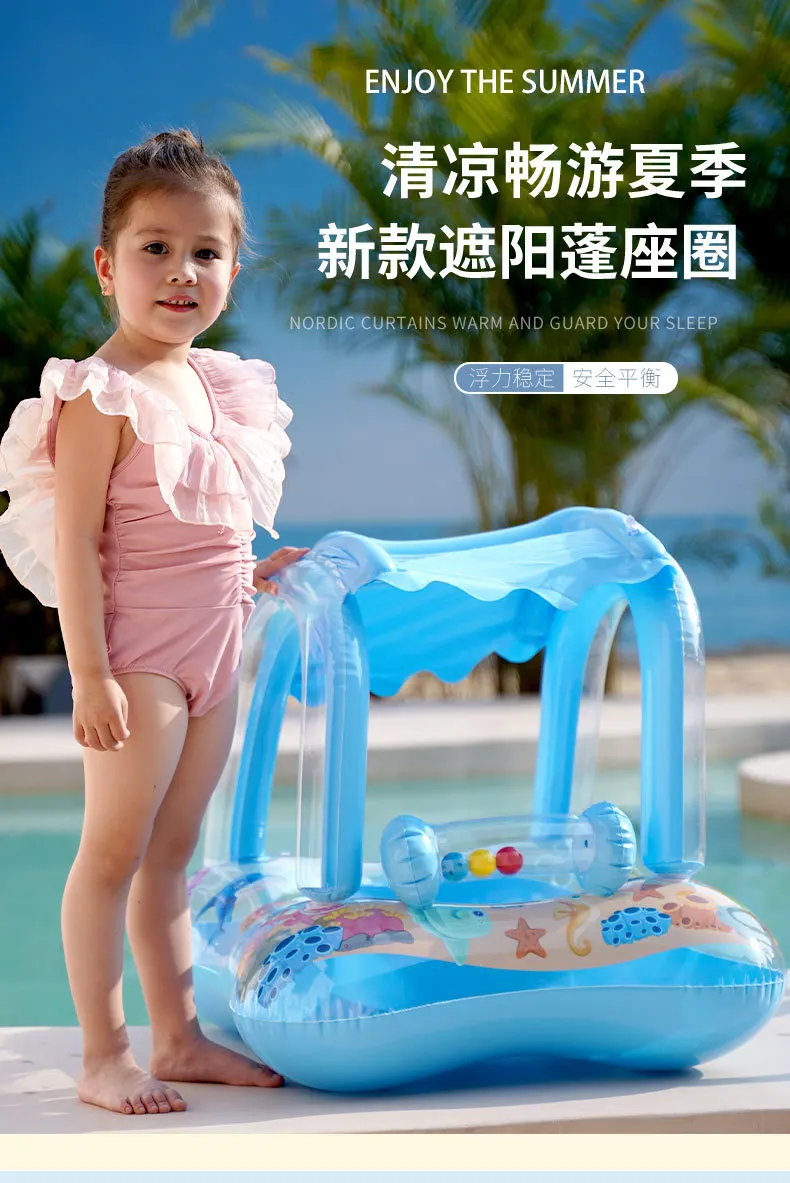 Big Inflatable Baby Swimming Rings Seat Floating Sun Shade Toddler Swim Circle Fun Pool Bathtub Beach Party Summer Water Toys Big Inflatable Baby Swimming Rings Seat Floating Sun Shade Toddler Swim Circle Fun Pool Bathtub Beach Party Summer Water Toys