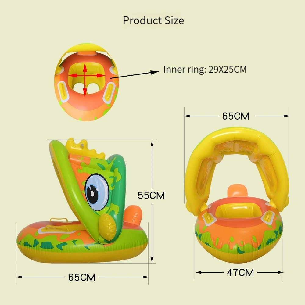 Big Inflatable Baby Swimming Rings Seat Floating Sun Shade Toddler Swim Circle Fun Pool Bathtub Beach Party Summer Water Toys