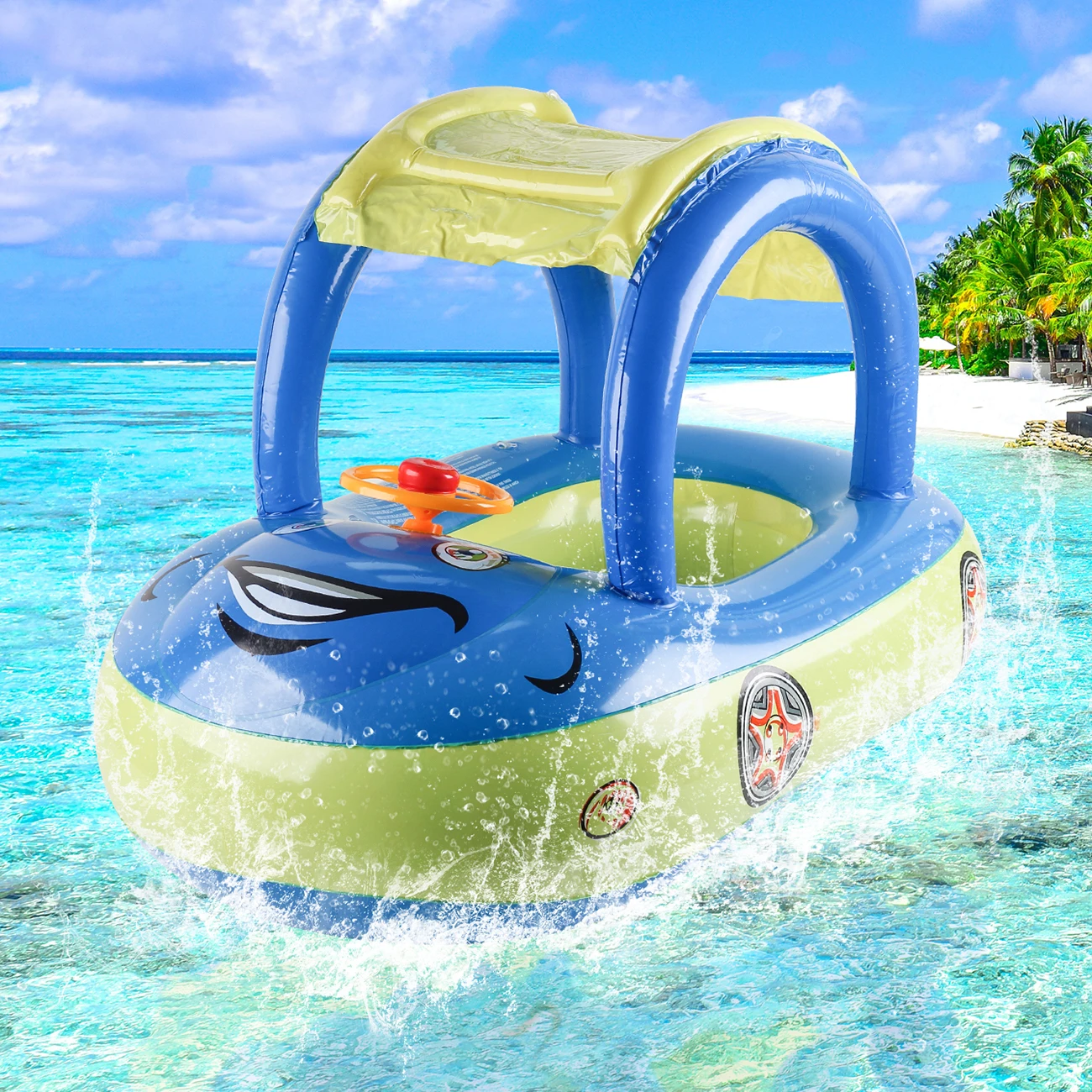 Car shape Toddler pool floats,Baby Swimming ring beach toys,Pool float for kids swim floaties，floaty for toddlers 4-6